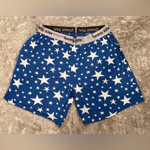 Tommy John Men's Blue White Star Shorts w/Pockets XL Extra Large
